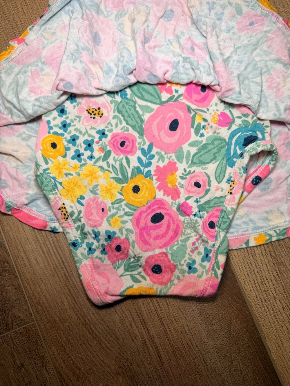 Little Sleepies Secret Garden Flutter Sleeve Twirl Bodysuit Dress 18-24M Floral - Picture 8 of 10